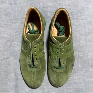 BALLY Suede Sneakers Olive Green 6.5